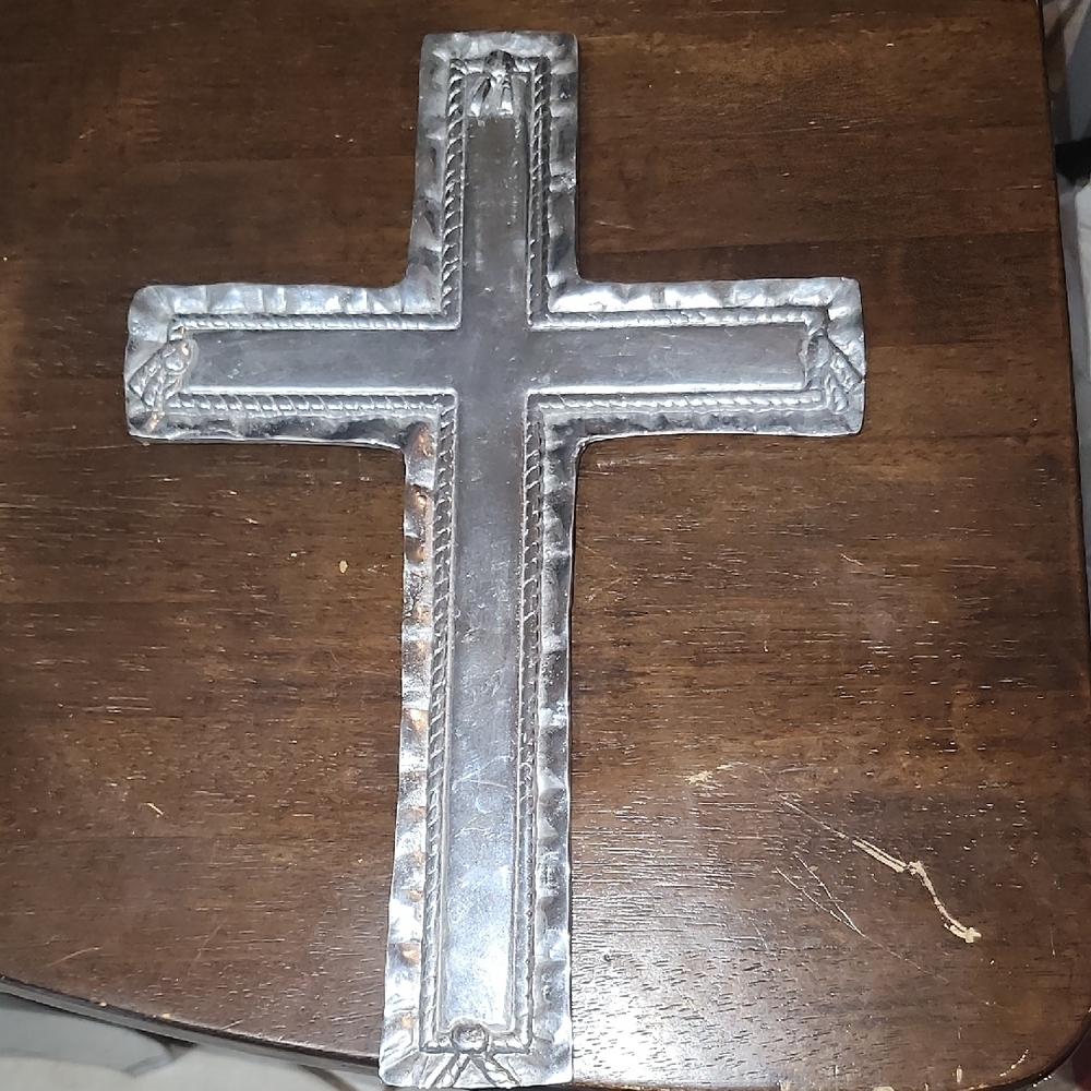 Silver and Gray Wall Cross Decor - Picture 3 of 3